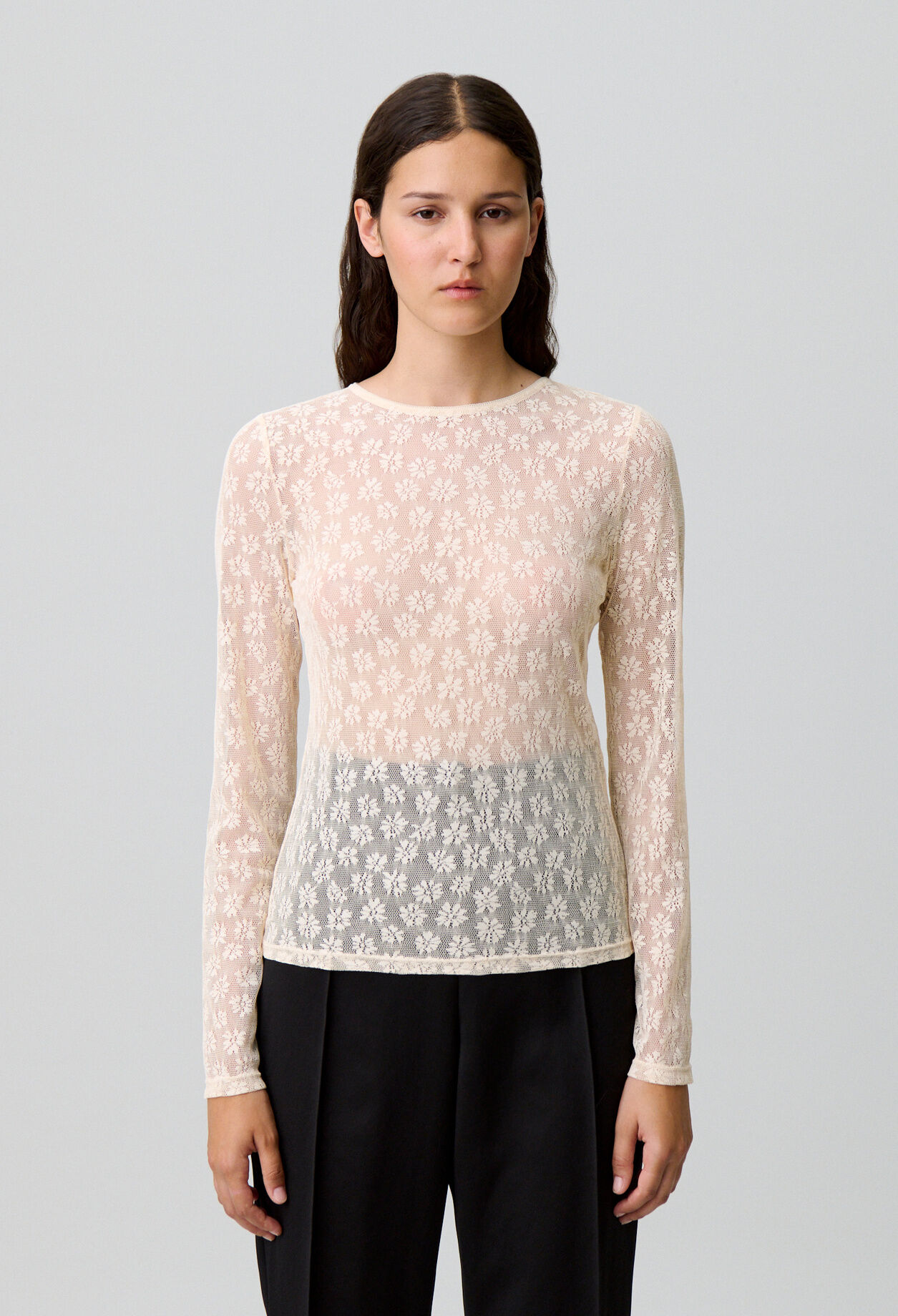 Top transparent dentelle