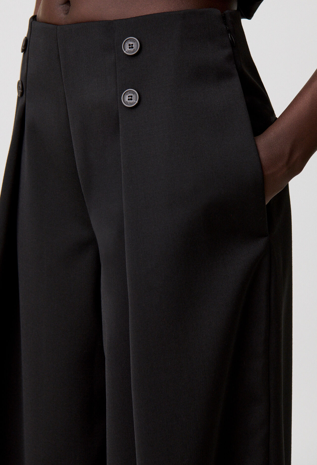 Weite Hose aus Wollmischung