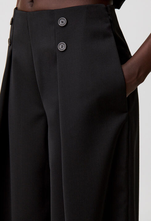 Weite Hose aus Wollmischung