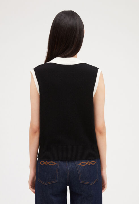 Pull sans manche maille