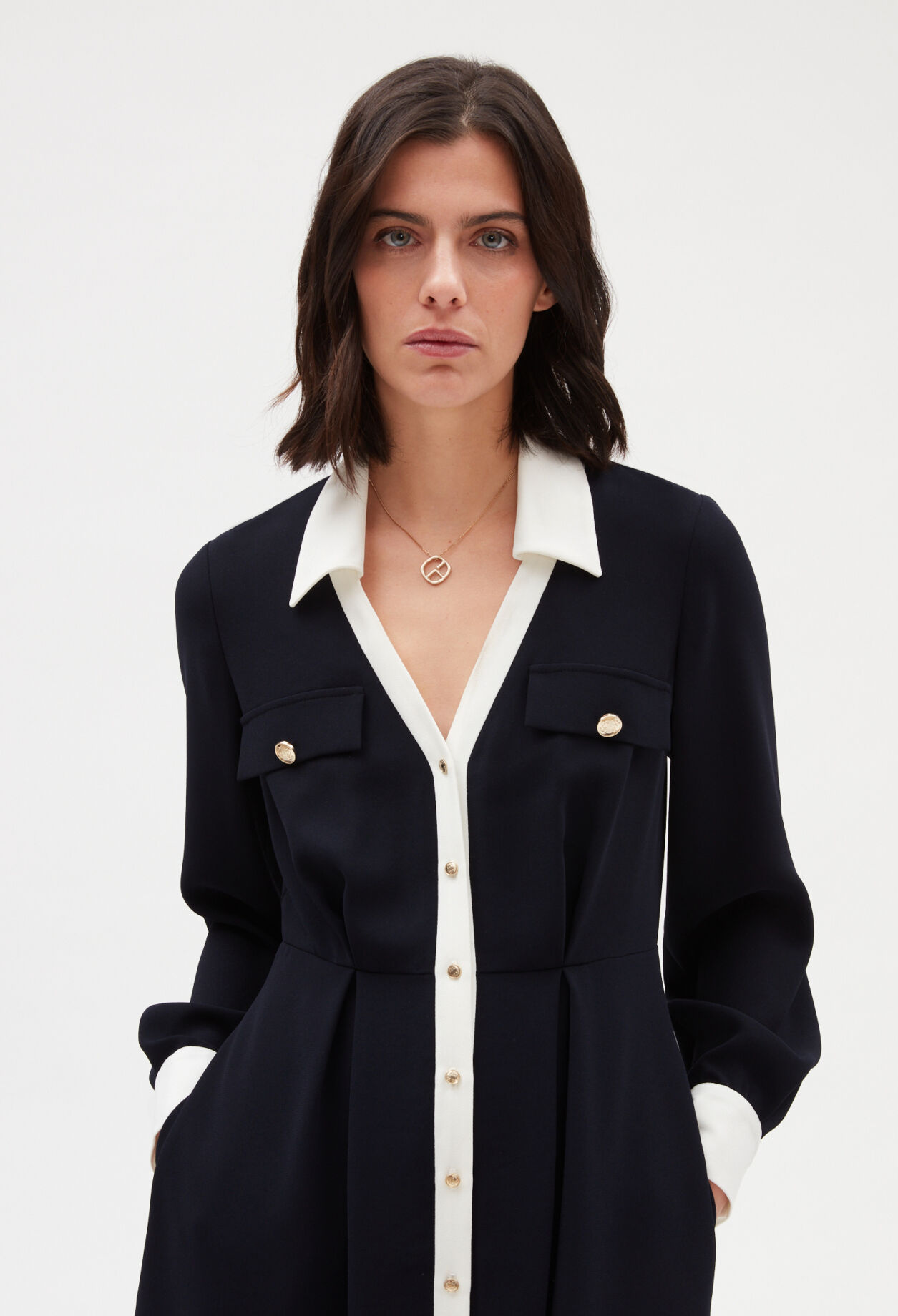 Robe midi marine