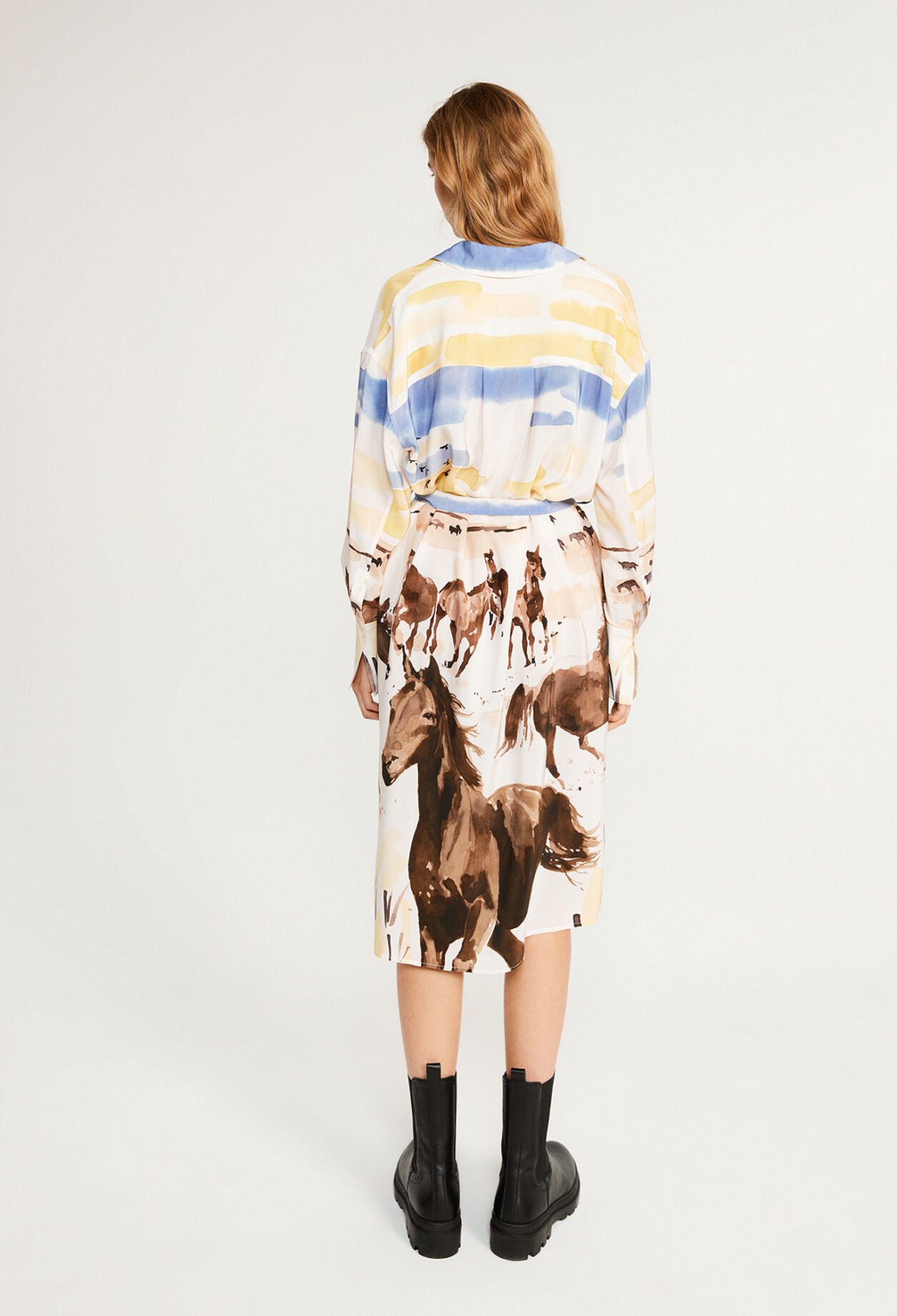 Robe en soie imprimée