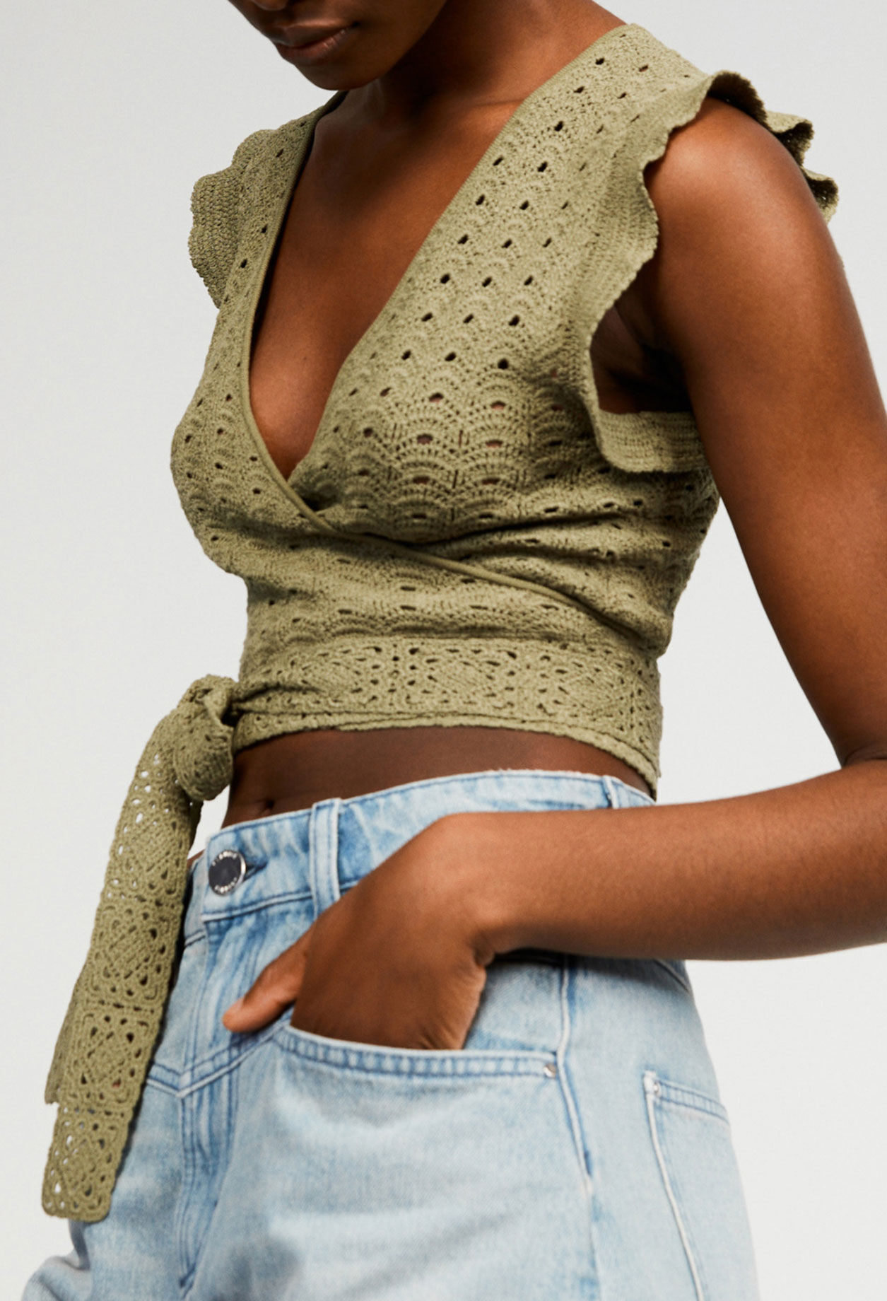 Top en maille sans manches
