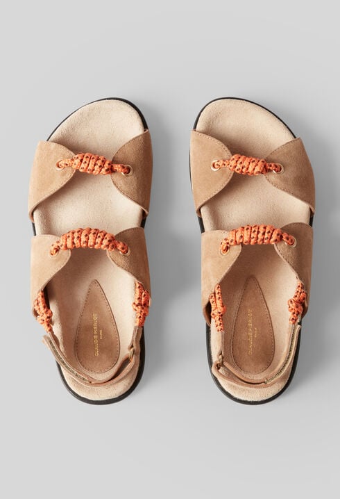 Sandales lacets torsad&eacute;s