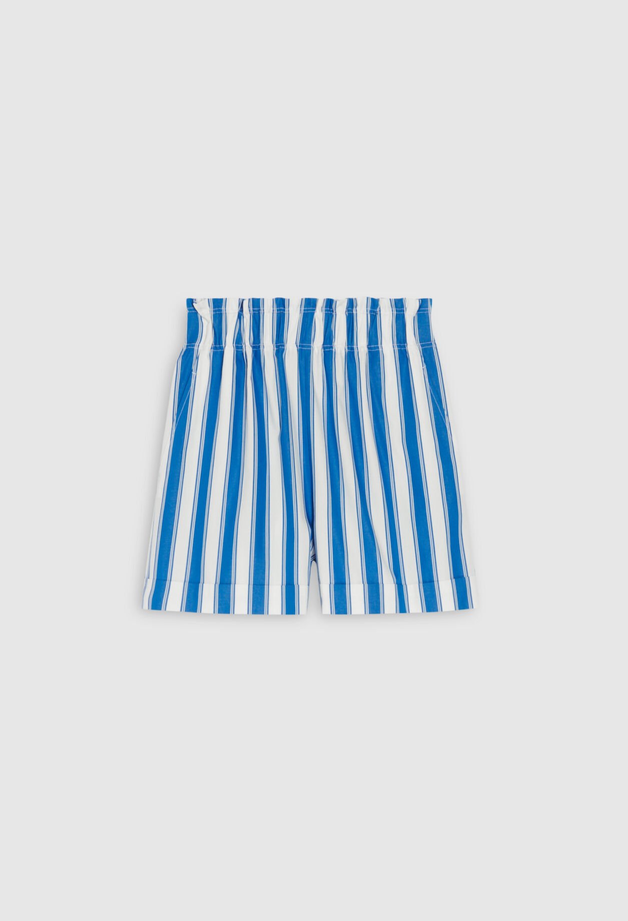 Short coton rayures bleu