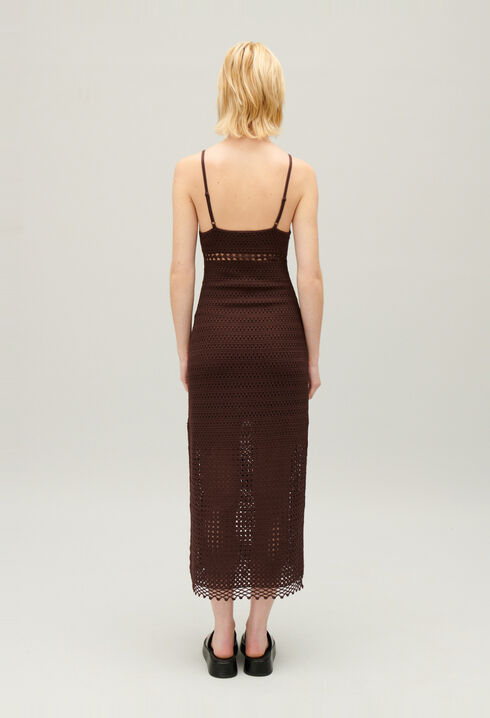 Langes H&auml;kelkleid Braun