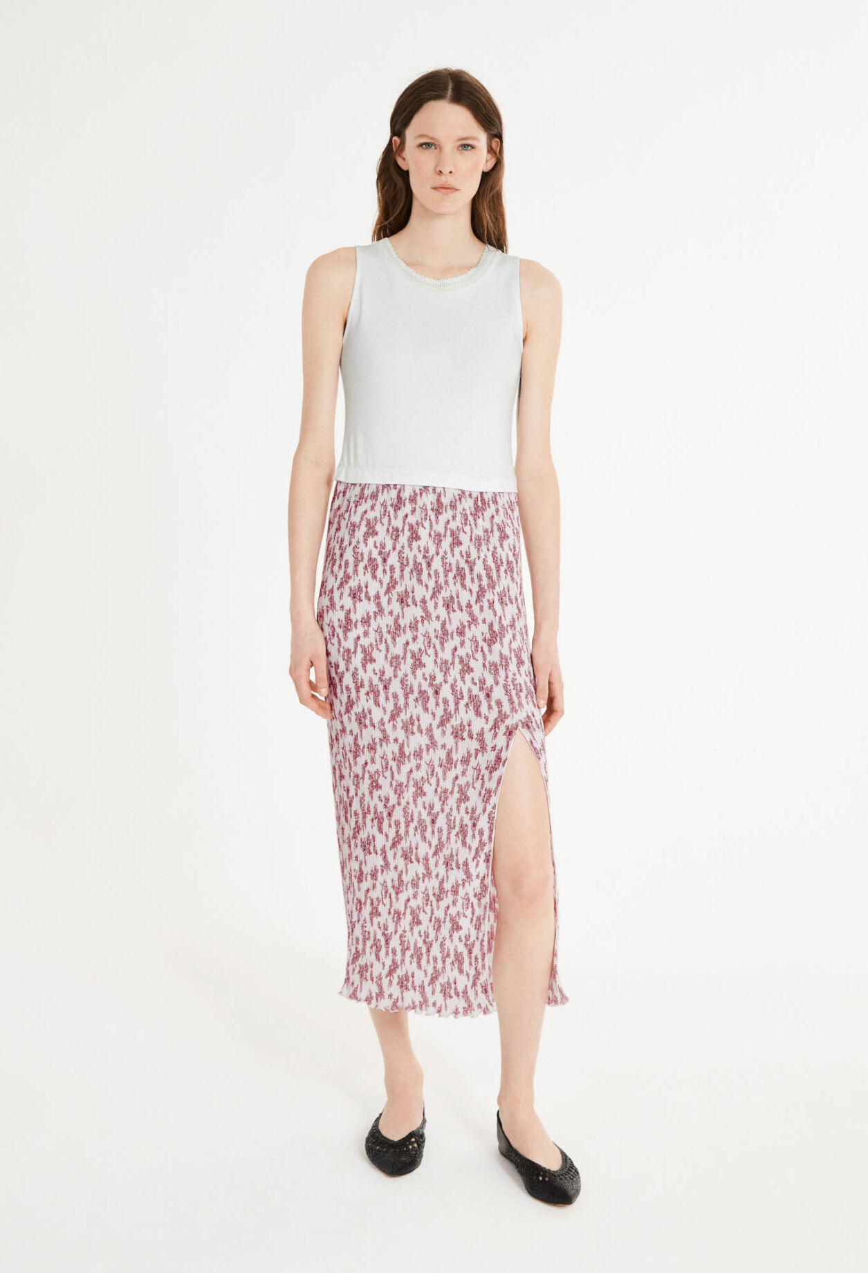 Robe bi-matière plissée