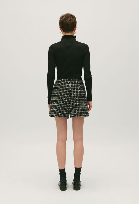 Two-tone tweed shorts