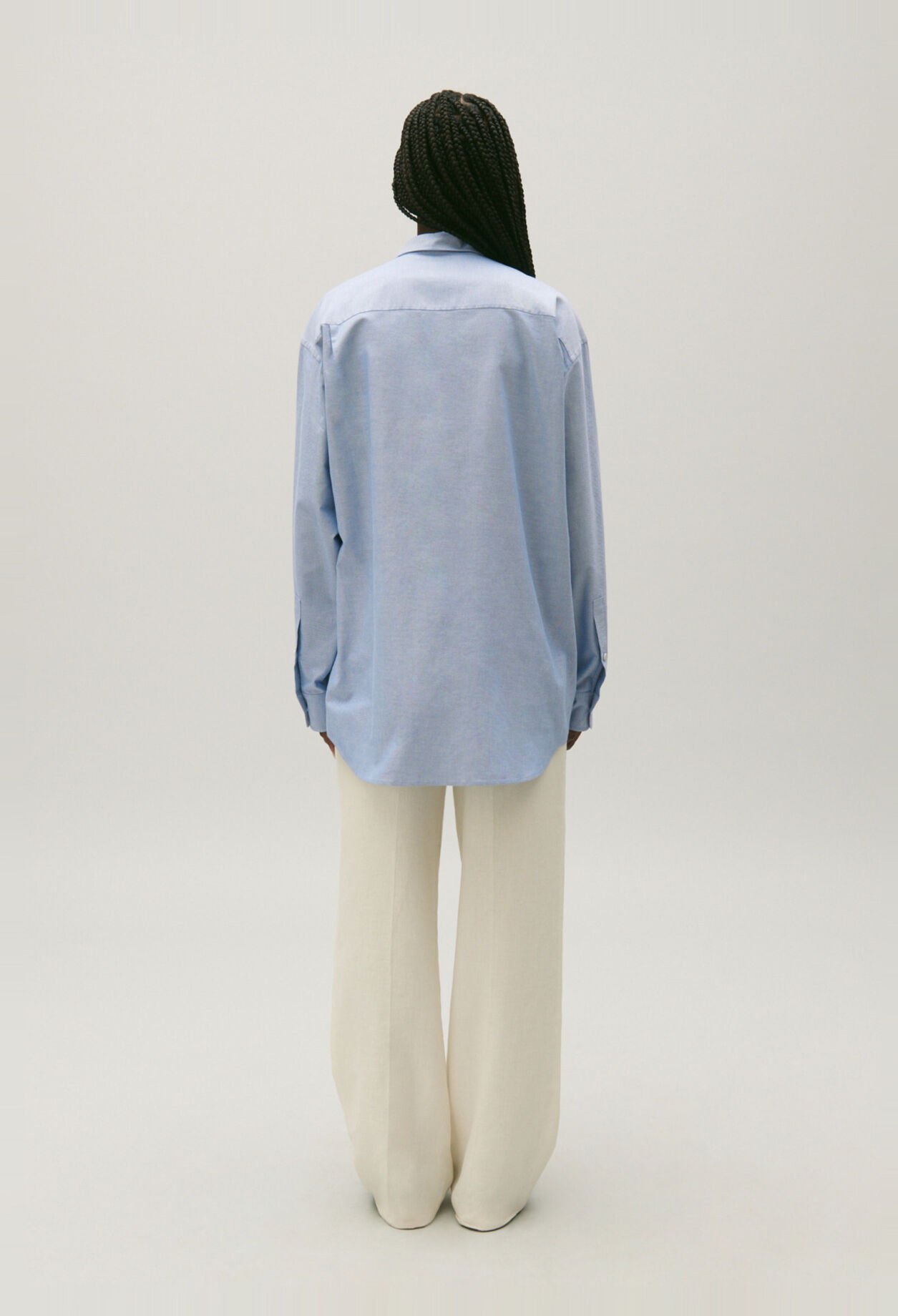 Hemdbluse aus Baumwolle Hellblau