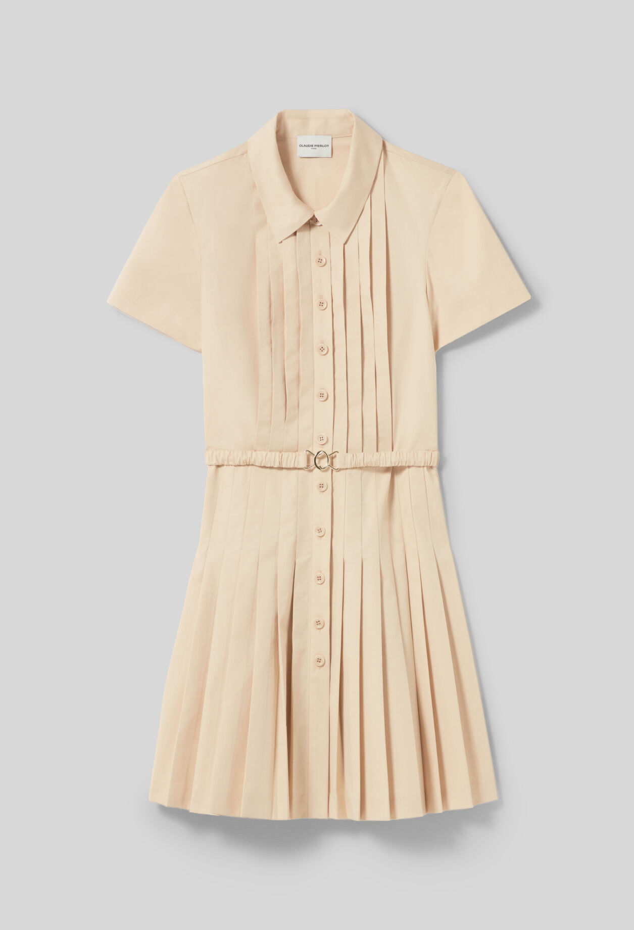 Knielanges Kleid mit Knöpfen