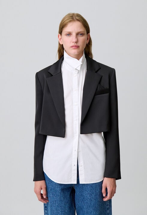 Tailored satin jacket