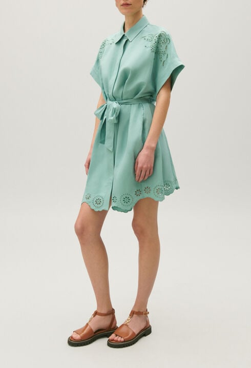Broderie anglaise short shirt dress