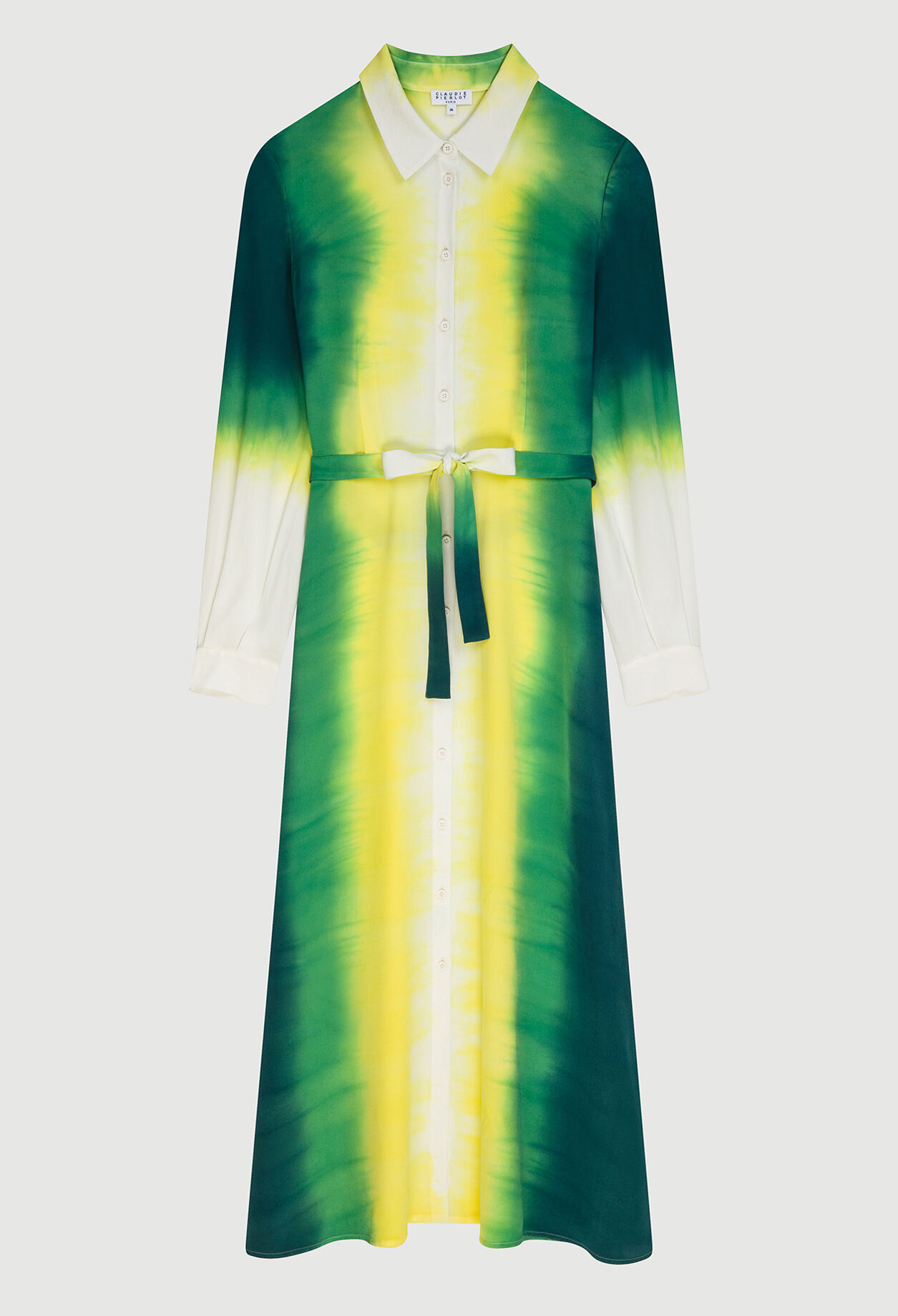 Robe chemise longue imprimée tie & dye
