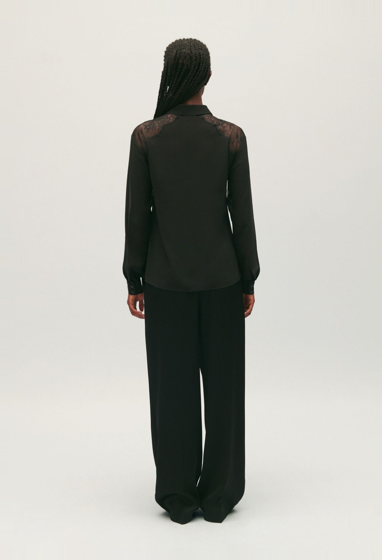 Schwarze Spitzenbluse