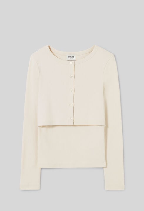 Set t-shirt cardigan coton