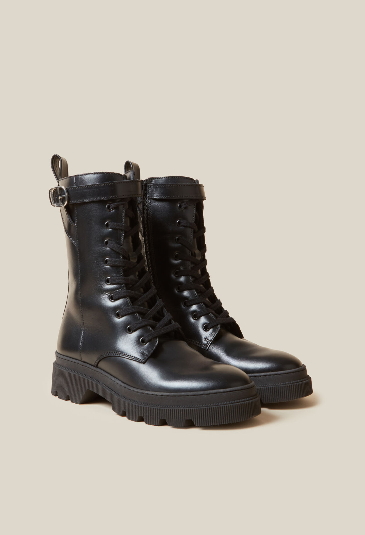 Hohe Leder Ranger-Stiefel