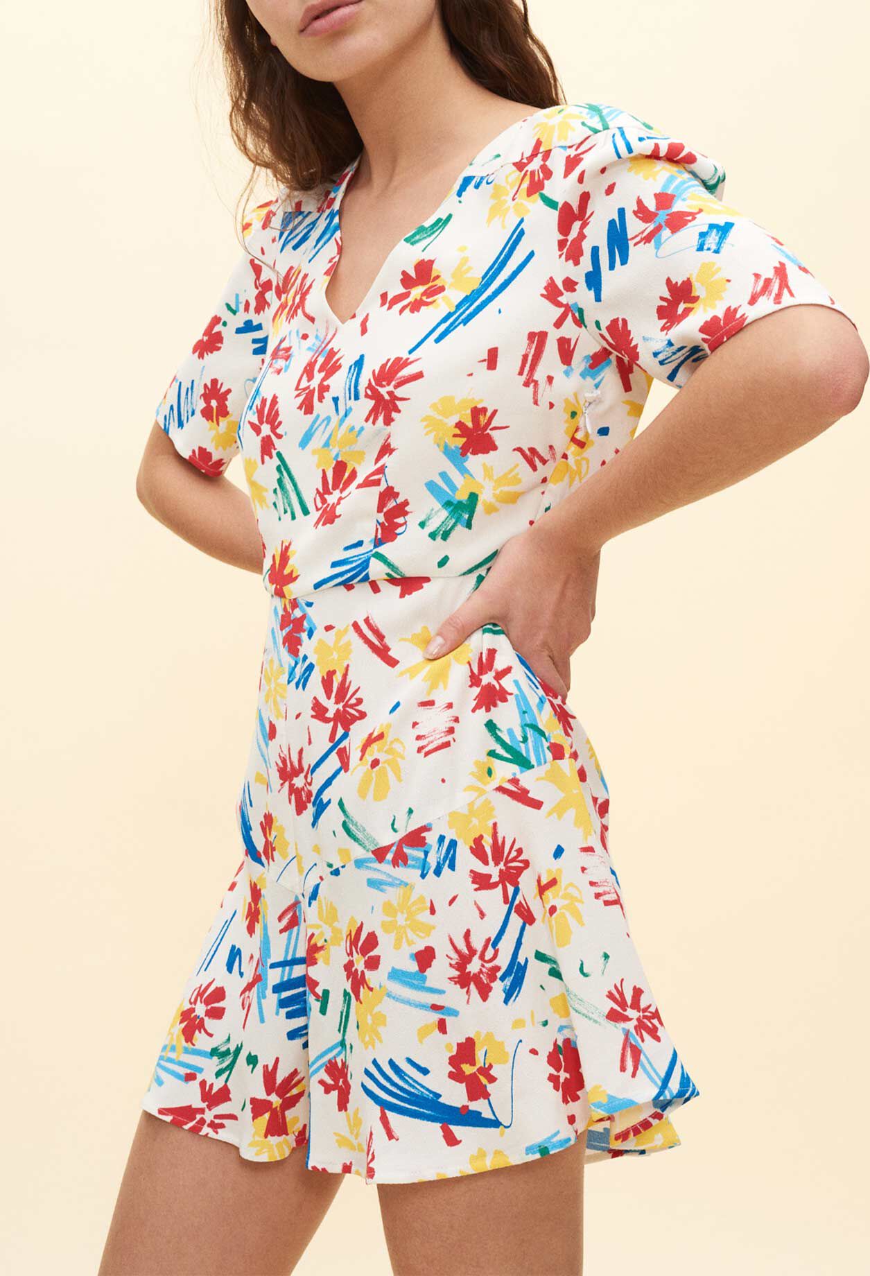 Combi-short à motifs fleuris