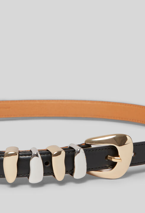 Ceinture cuir boucle dorée