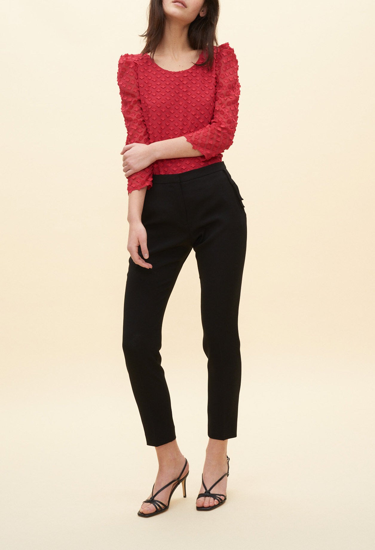 Trousers with bow detail