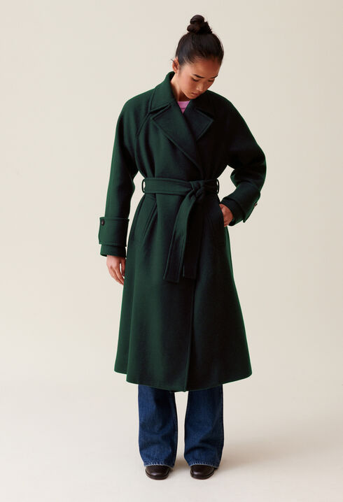 Langer grün Trenchcoat