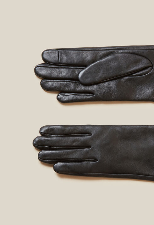 Schwarze Lederhandschuhe CP
