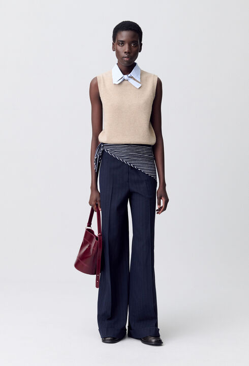 Sleeveless Jumper Removable Collar