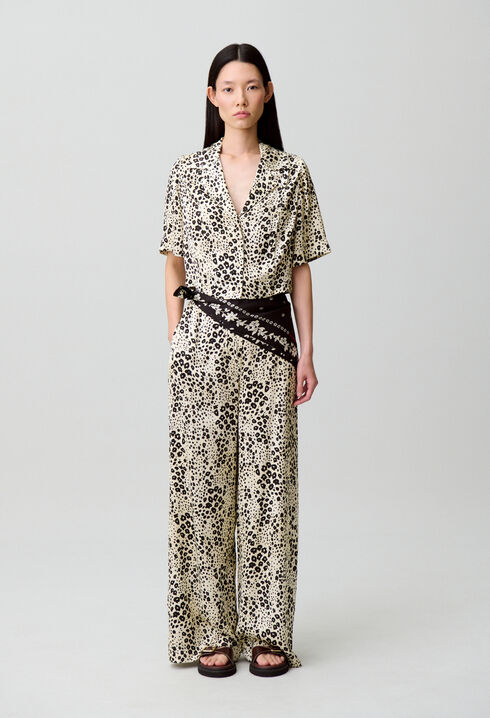 Chemise satin imprimé animalier