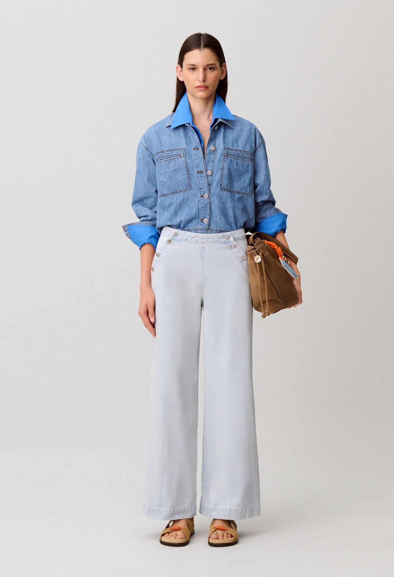 Denim-Jeans mit Latz