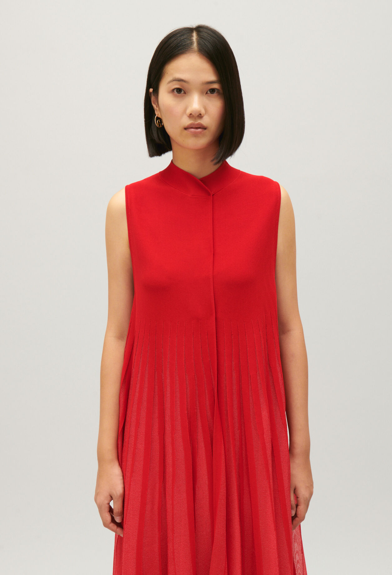 Robe rouge fluide longue clearance