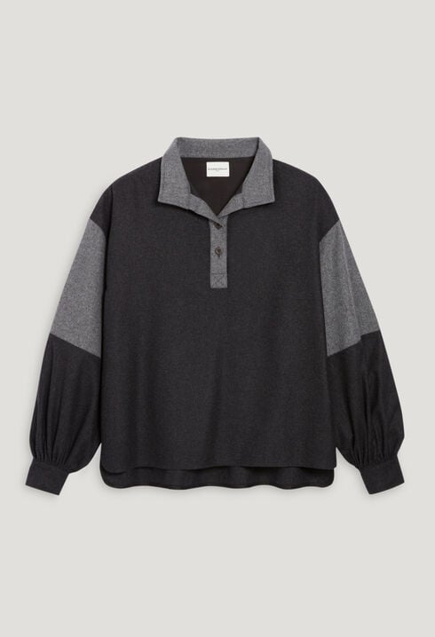 Dark grey loose-fit blouse