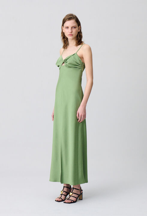 Langes Satin-Kleid