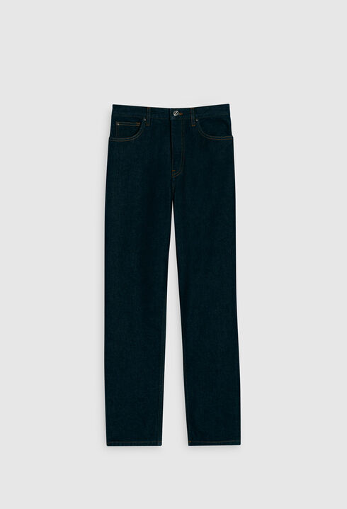 Raw denim straight cut jeans