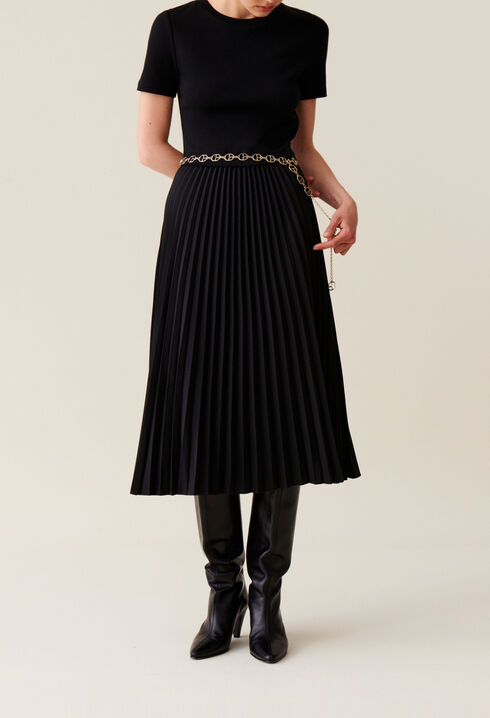 Twist Dual-Fabric Dress