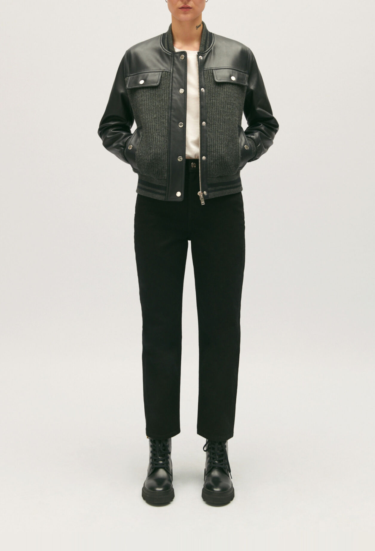 Jacke aus zwei Materialien