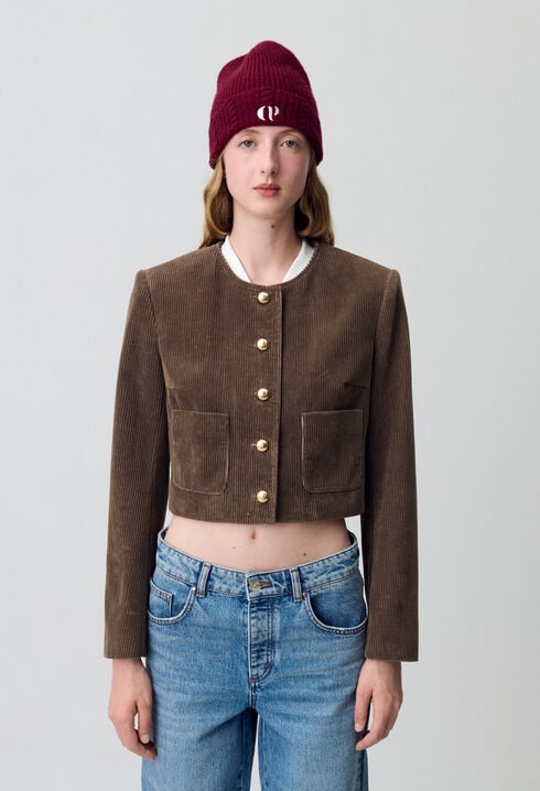 Short Velvet Boxy Jacket
