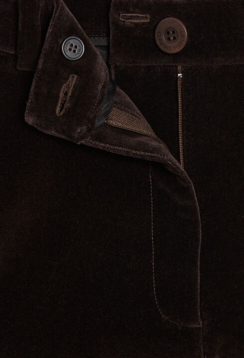 Chocolate velvet suit trousers