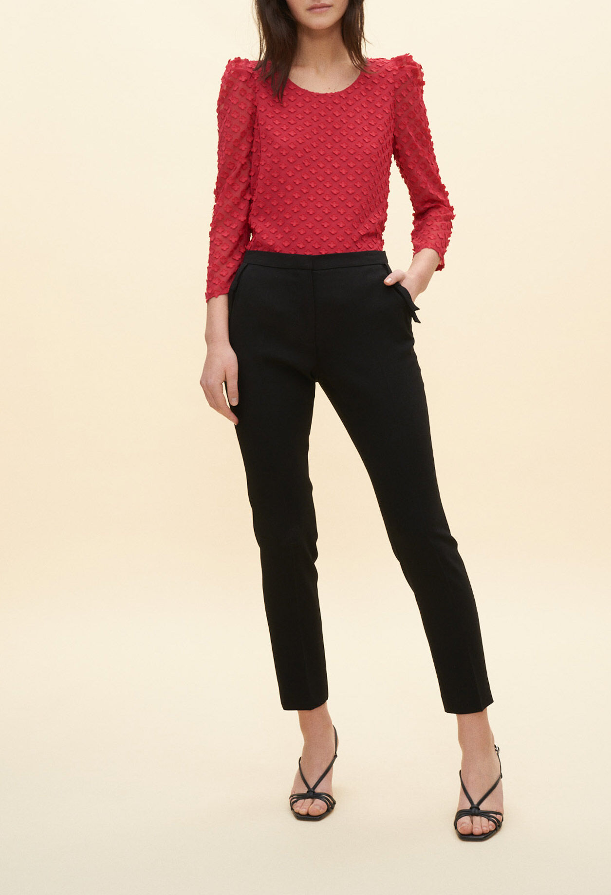 Trousers with bow detail