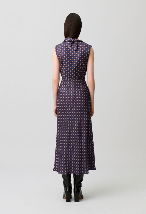 Flowy scarf neck dress
