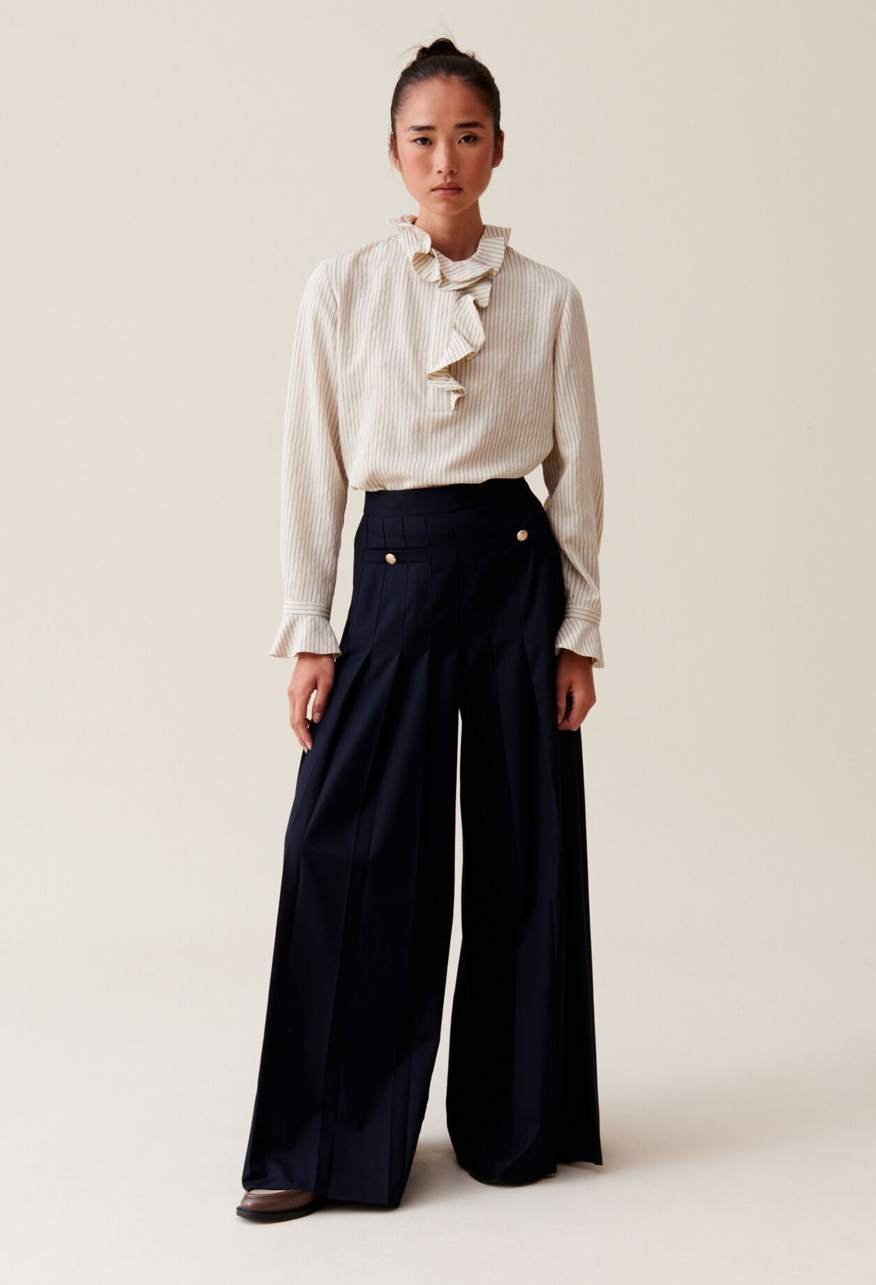 Ruffled Striped Blouse for women | Claudie Pierlot