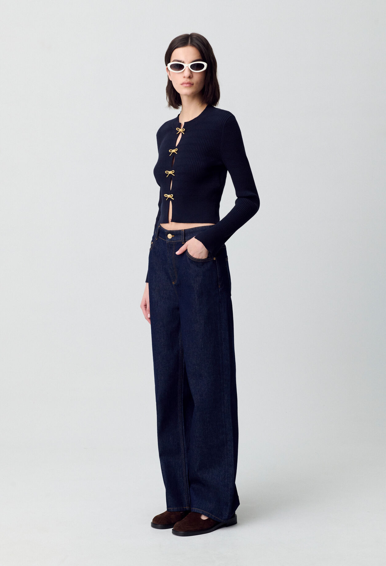 Pull maille fine noeuds