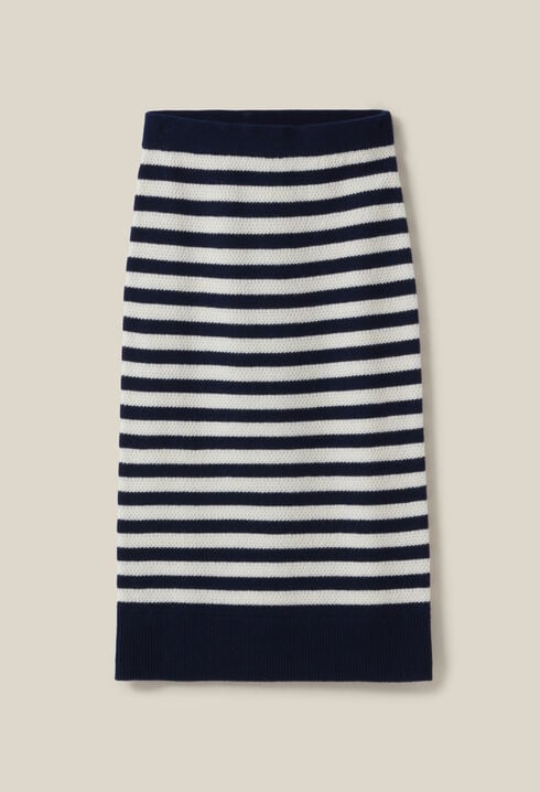 Striped knit sailor skirt