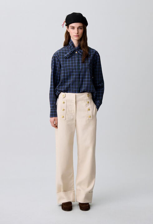 Light denim wide-leg jeans