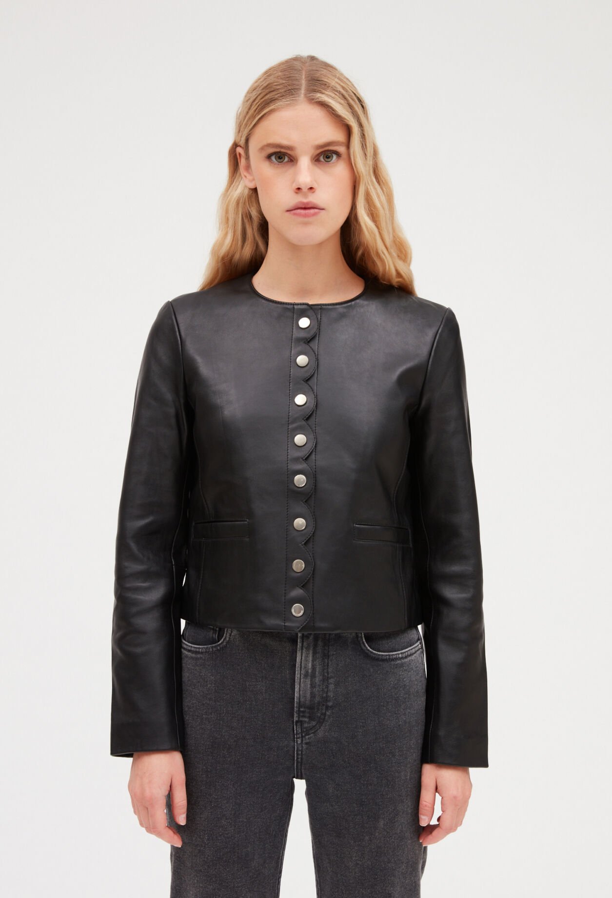 Blouson cuir lisse