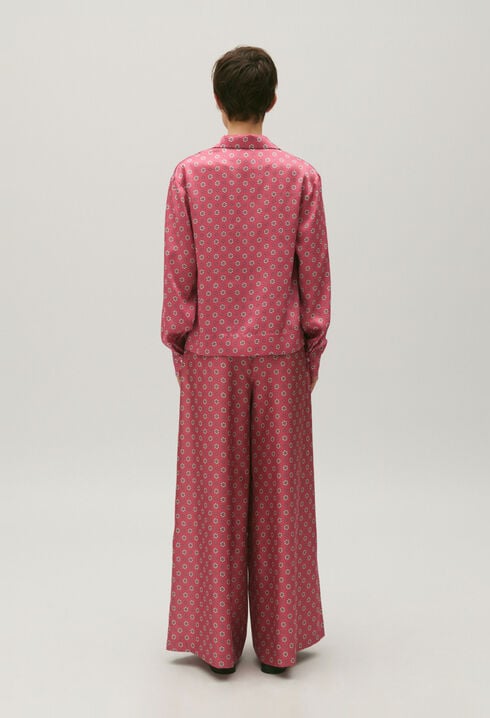 Printed satin shirt