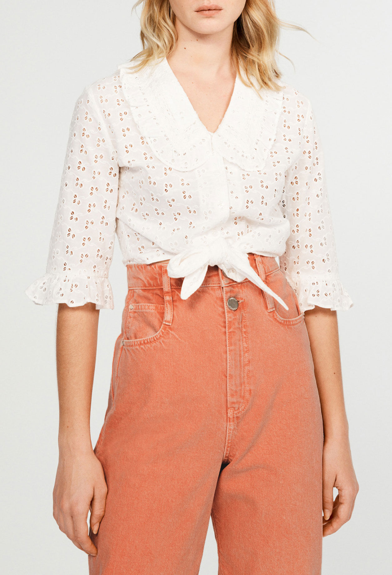 Bluse zum Zubinden aus Bio-Baumwolle