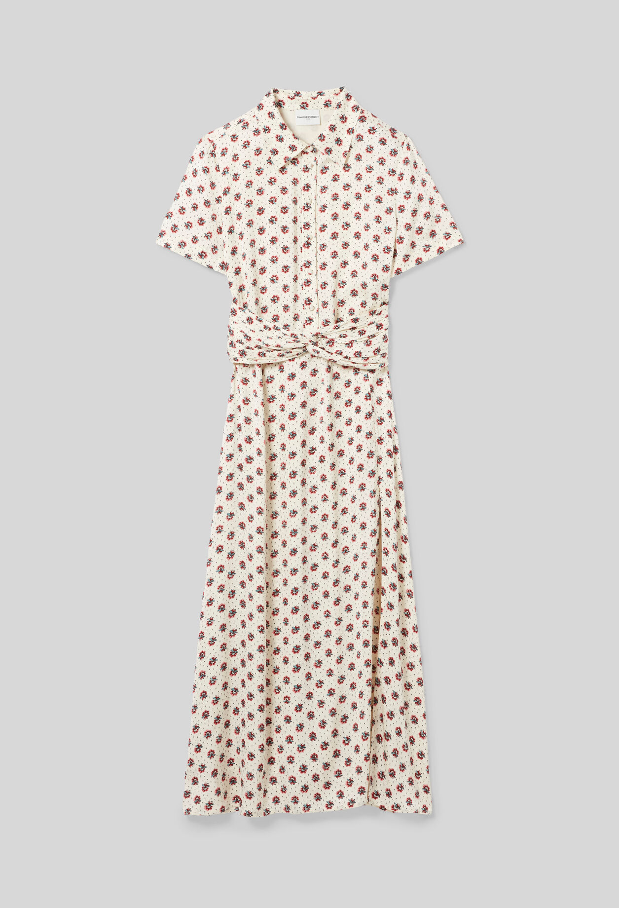 Robe satin imprim&eacute; fleuri
