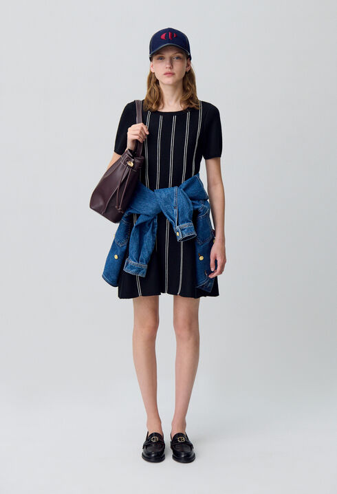 Skater-style short knit dress