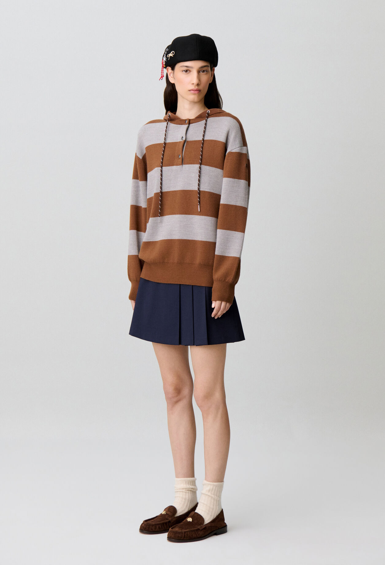 Oversized striped knit jumper