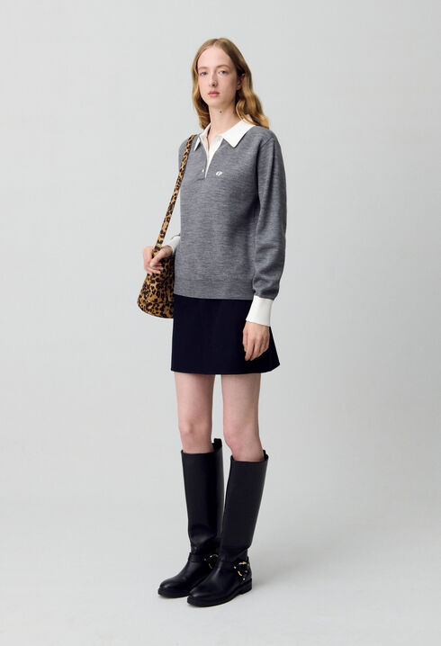 Fine Knit Polo Sweater