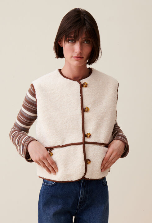 Veste fausse fourrure sans manches